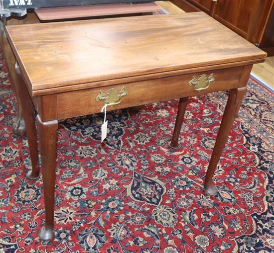 A George III mahogany folding tea table W.83cm